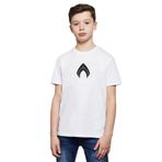 Qivi Aquaman Symbol Stencil Thumb Baskılı Unisex Çocuk Beyaz T-shirt
