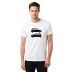 Qivi Araba Baskılı Beyaz Erkek T-shirt