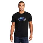 Qivi Araba Blue Logo Baskılı Siyah Erkek Örme T-shirt