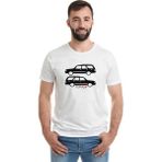 Qivi Araba Kartal Baskılı Beyaz Erkek T-shirt