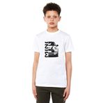 Qivi Araba Mini Baskılı Unisex Çocuk Beyaz T-shirt