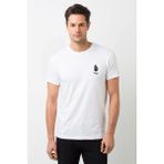 Qivi Başak Burcu Baskılı Beyaz Erkek Örme T-shirt