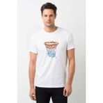 Qivi Basketbol Pota Baskılı Beyaz Erkek Örme Tshirt - XL