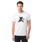 Qivi Baskılı Beyaz Erkek Örme T-shirt