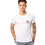Qivi Baykuş Karikatür Çizimi İllüstrasyon Sevimli Baykuş Pembe Fiyonklu Bebek Baskılı Beyaz Erkek Örme T-shirt