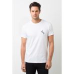 Qivi Beyaz At Gümüş At Baskılı Beyaz Erkek Örme T-shirt