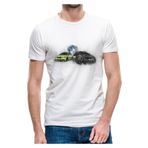 Qivi Beyaz Sulu Boya Baskılı Beyaz Erkek Örme T-shirt