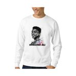 Qivi BGA0757-ERKSW Baskılı Erkek Beyaz Sweatshirt