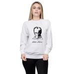 Qivi BGA1075-KDNSWA1 K Atatürk İmza 1881 1938 Baskılı Beyaz Uzun Kol Örme Kadın Sweatshirt