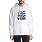 Qivi BGA1142-ERKKP Baskılı Erkek Beyaz Sweatshirt
