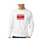 Qivi BGA2342-ERKSW Baskılı Erkek Beyaz Sweatshirt