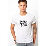 Qivi Born To Lose Baskılı Beyaz Erkek T-shirt