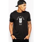 Qivi BTS Army Baskılı Siyah Erkek Örme T-shirt