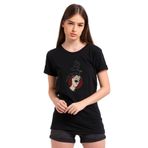 Qivi Chilling Adventures Of Sabrina Praise Satan Baskılı Örme Siyah Kadın T-shirt