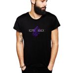Qivi CS Go Counter 2 Strike Baskılı Siyah Erkek Örme T-shirt