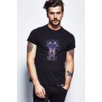 Qivi Cynic Traced In Air Cynic Traced Baskılı Siyah Erkek Örme T-shirt