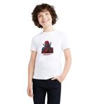 Qivi Deadpool Düşünceli Baskılı Unisex Çocuk Beyaz T-shirt