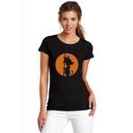 Qivi Dragon Ball Baskılı Örme Siyah RF0327-KDNTS Kadın T-shirt