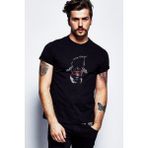 Qivi Draven Baskılı Siyah Erkek Örme T-shirt