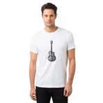 Qivi Drawing Classic Guitar Baskılı Beyaz Erkek T-shirt