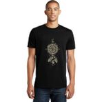 Qivi Dreamcatcher Pusula Baskılı Siyah Erkek Örme T-shirt