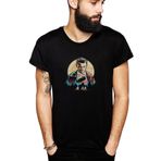 Qivi Eleven Demogorgon A Baskılı Siyah Erkek Örme T-shirt