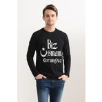 Qivi Erkek Siyah Baskılı Sweatshirt, Siyah, 11-12 Yaş