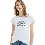 Qivi Escape Alfabeto Fractalmw Baskılı Örme Beyaz Kadın T-shirt