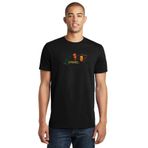 Qivi Fringe Baskılı Siyah Erkek Örme T-shirt