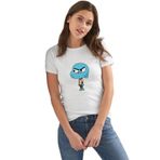 Qivi Gumball Gumball Baskılı Beyaz Kadın Örme T-shirt