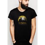 Qivi H P Hogwarts Apparel Books Visit Baskılı Siyah Erkek Örme T-shirt