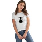 Qivi Jack Daniels Birthday Baskılı Örme Siyah Kadın T-shirt