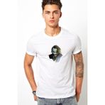 Qivi Joker Baskılı Beyaz Erkek T-shirt