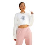 Qivi Kadın Örme Beyaz Sweatshirt Uzun Kol CKB0047-KDNCR, M
