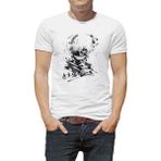 Qivi Ken Kani Tokyo Ghoul Baskılı Beyaz Erkek Örme Tshirt - XS