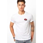 Qivi Kırmızı Araba Tosbağa Baskılı Beyaz Erkek Örme Tshirt