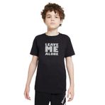 Qivi Leave Me Alone Baskılı Siyah Unisex Çocuk T-shirt