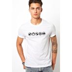 Qivi Led Zeppelin Rock Baskılı Beyaz Erkek T-shirt