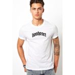 Qivi Lionheart Band Logo Baskılı Beyaz Erkek T-shirt