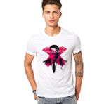 Qivi Malcolm X El Shabaz Baskılı Beyaz Erkek T-shirt