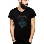 Qivi Metallica Ahtabot Rock Metal Müzik Baskılı Siyah Erkek Örme T-shirt