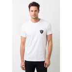 Qivi Metallica Heavy Metal Logo Göğüs Baskılı Beyaz Erkek T-shirt