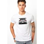 Qivi Nissan Skyline R 34 Baskılı Beyaz Erkek Örme T-shirt