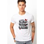Qivi Nissan Skyline R34 Gtr Toyota Supra Baskılı Beyaz Erkek Örme T-shirt