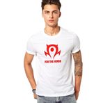 Qivi Of Warcraft For The Horde World Baskılı Beyaz Erkek Örme T-shirt