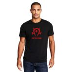 Qivi Of Warcraft For The Horde World Baskılı Siyah Erkek Örme T-shirt