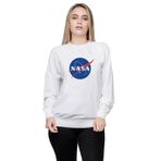 Qivi P11292S3070 Nasa Logo Simge Baskılı Örme Kadın Beyaz Sweatshirt