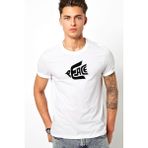Qivi Peace Güvercin Baskılı Beyaz Erkek Örme T-shirt