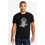 Qivi Peace Hand Baskılı Siyah Erkek Örme T-shirt