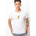 Qivi Psyduck Mimikkyu Pokemon Baskılı Beyaz Erkek Örme Tshirt - XL